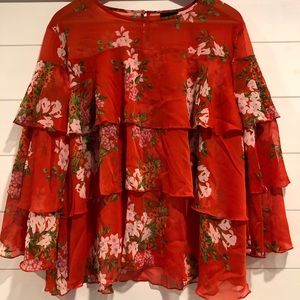Who What Wear red floral top